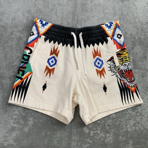 Cruel Play Ed Hardy Sweat Shorts Womens Medium Lion Rhinestones Aztec Tribal 5” - Picture 2 of 12